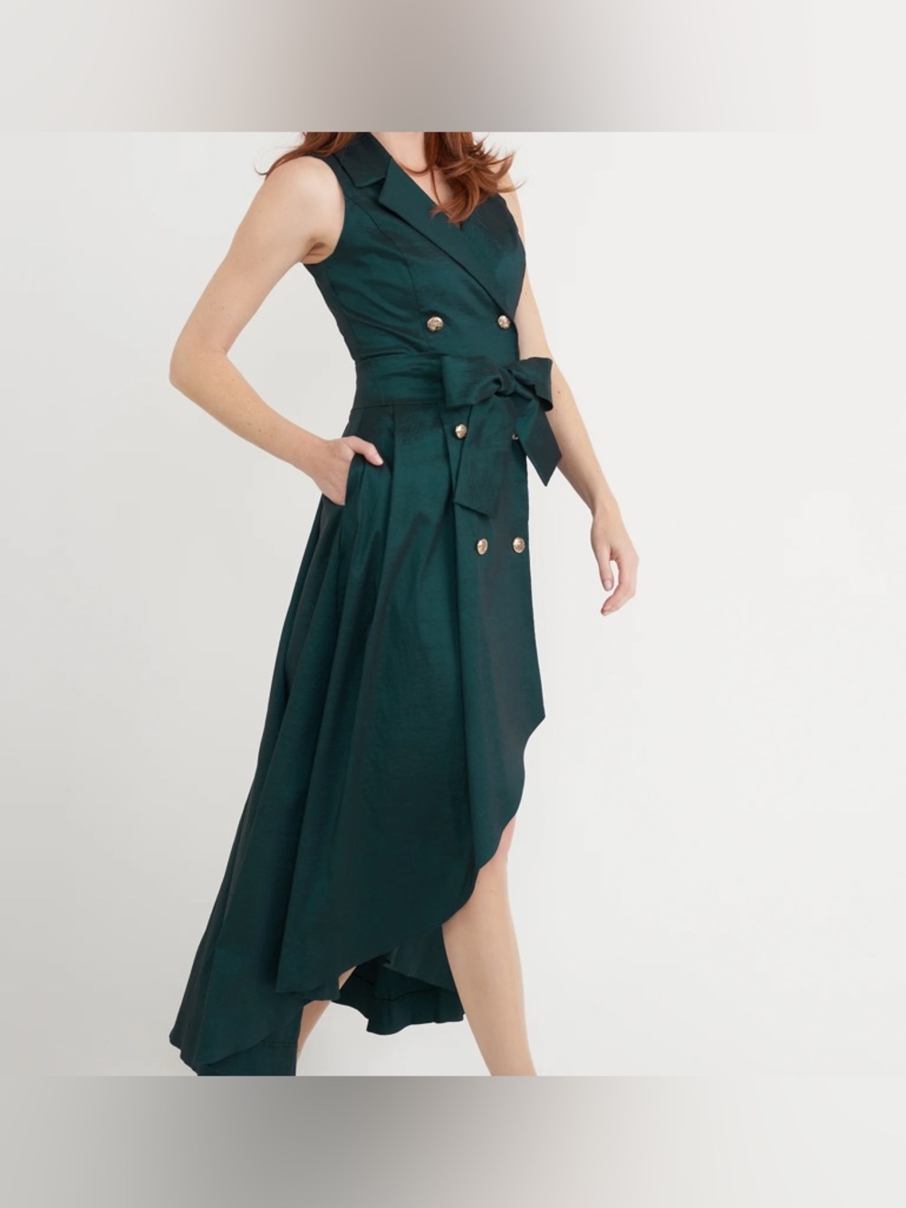 Joseph Ribkoff High-Low Sleeveless Dress Style 203357 NWT Pine CAN 12